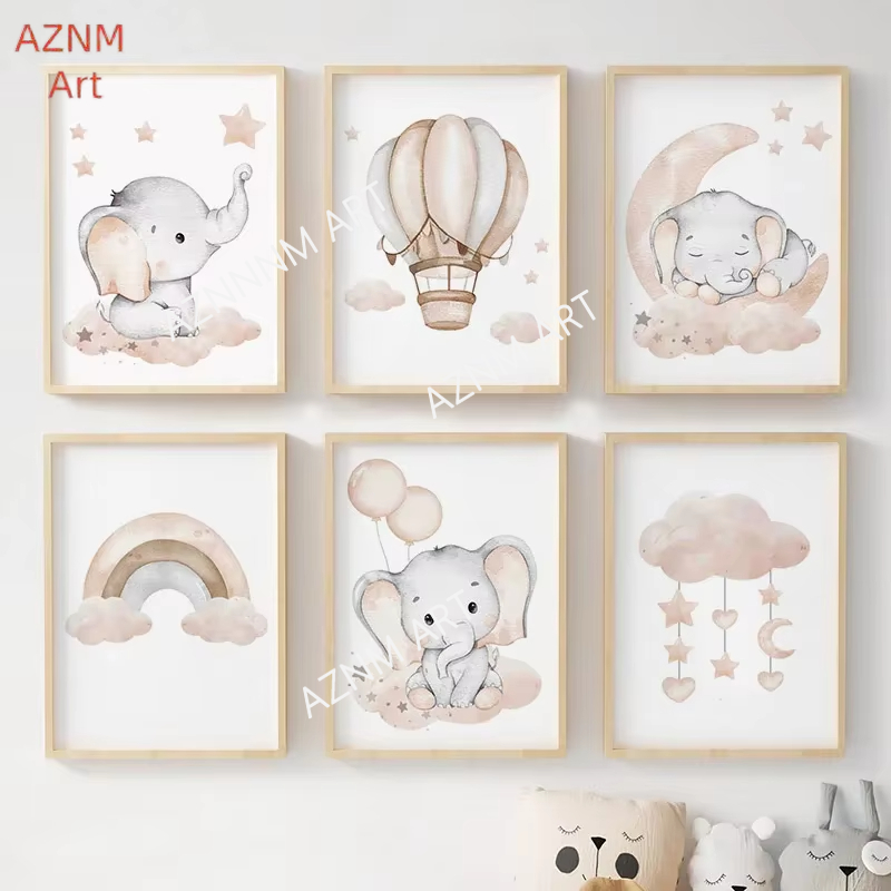 Baby Nursery Needs - Plakaty dla dzieci z motywem słonia,