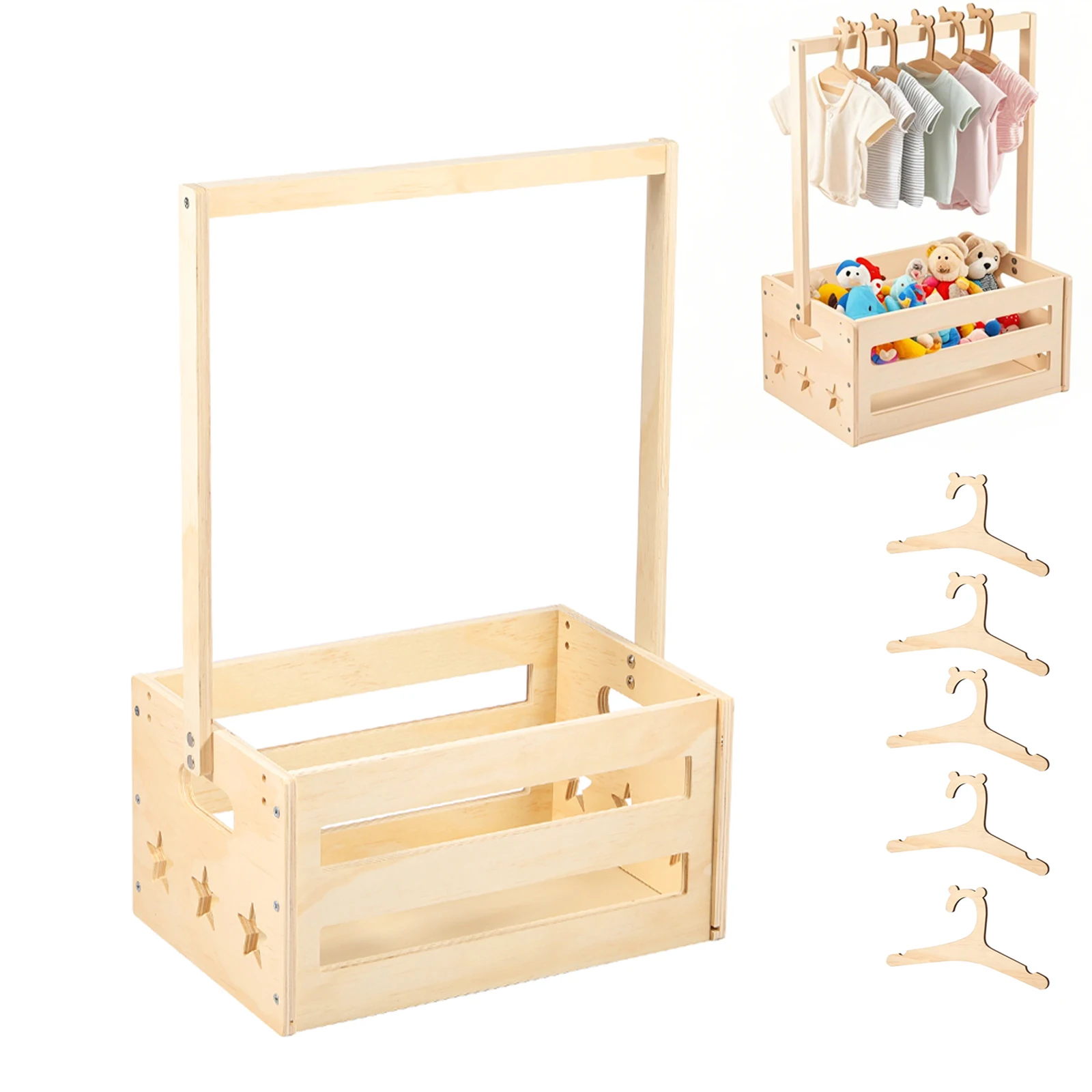 Closet Organizer Baby - Drewniany kosz na baby shower, kosz