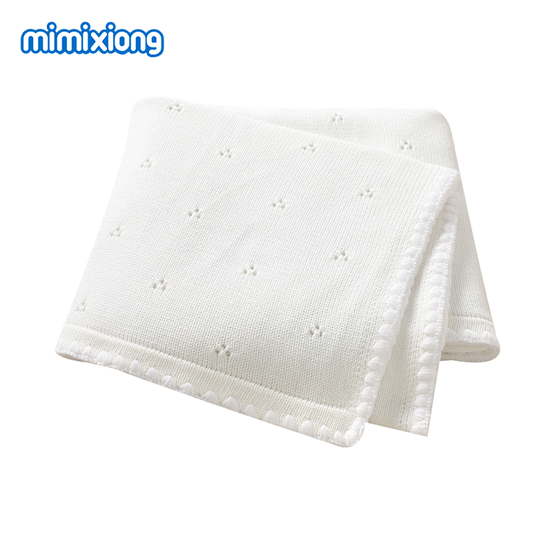 Baby Nursery Bedding - Kocyki bawełniane dla niemowląt 100*80cm, dziergane,