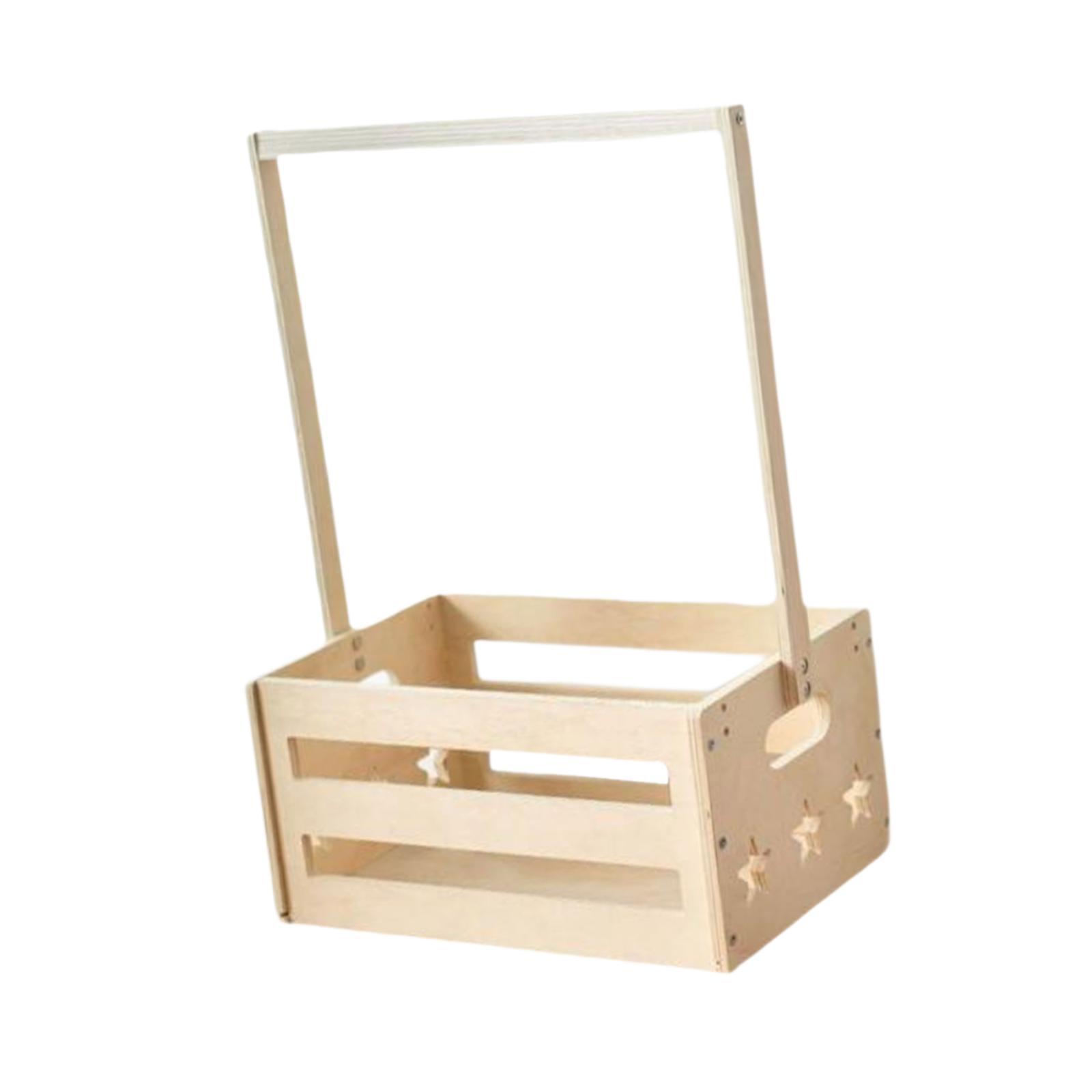 Closet Organizer Baby - Drewniany kosz do przechowywania z uchwytem,