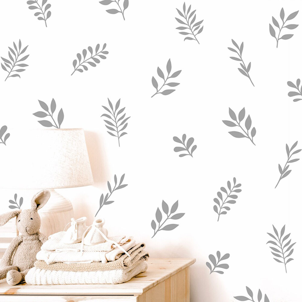 Baby Nursery Needs - 41Pcs Botanical Leaf Wall Sticker Playroom