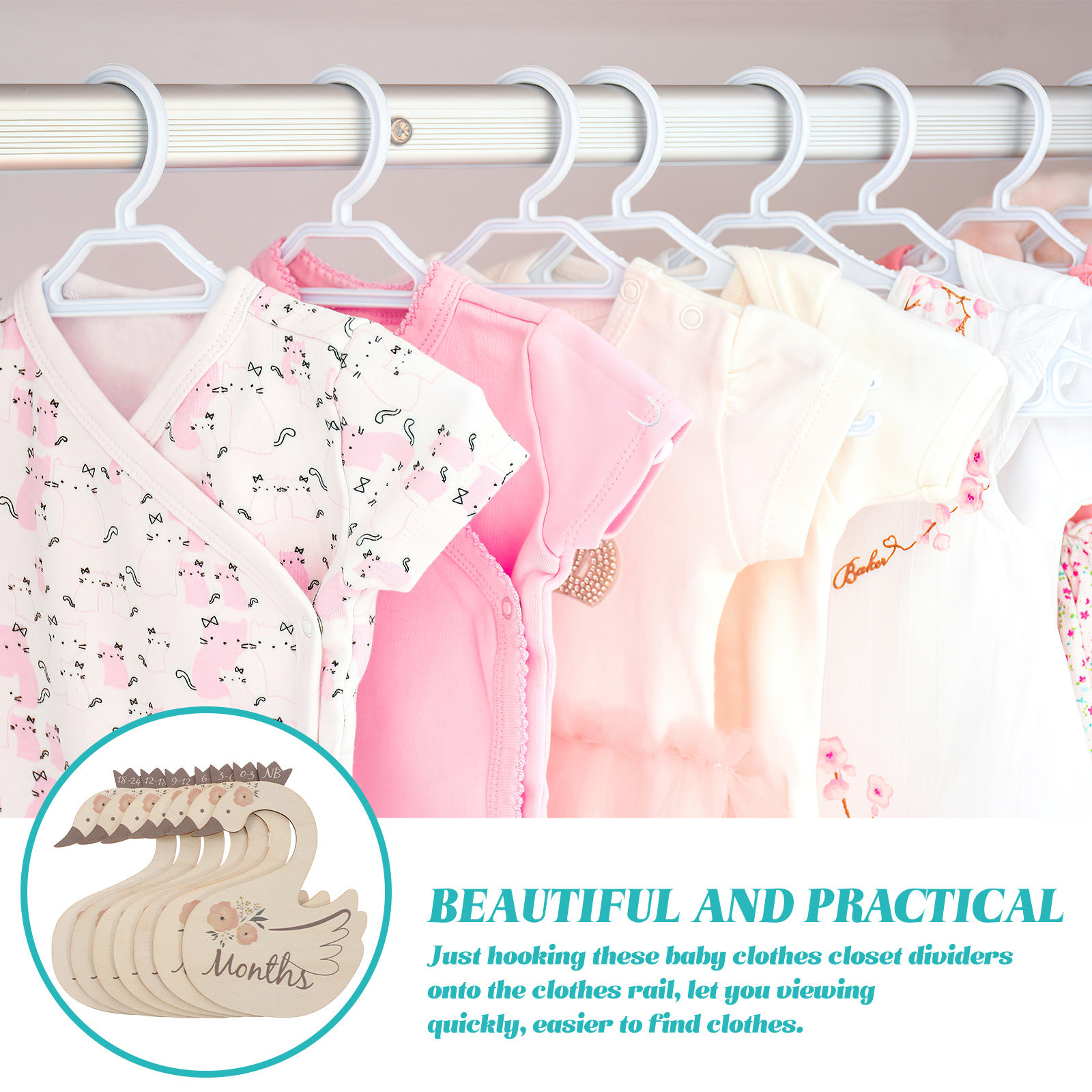 7 szt. Dzielacze rozmiarów ubr – Closet Organizer Baby recenzja i cena