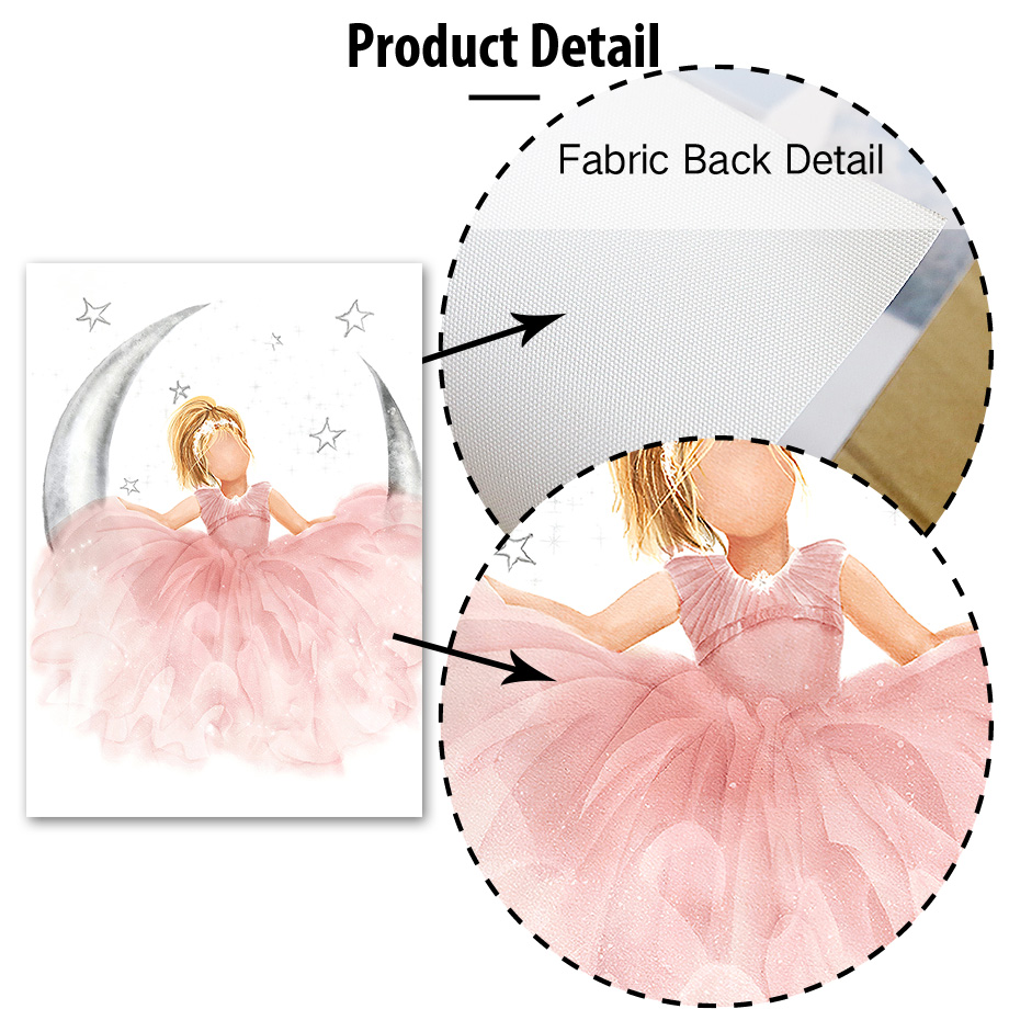 Pink Angel Girl Sun Moon Cloud – Baby Nursery Animal Prints recenzja i cena