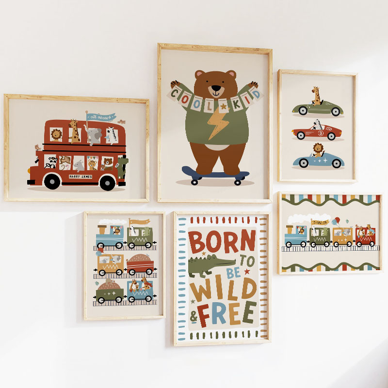 Zabawne Kreskówkowe Zwierzęta  – Baby Nursery Animal Prints recenzja i cena