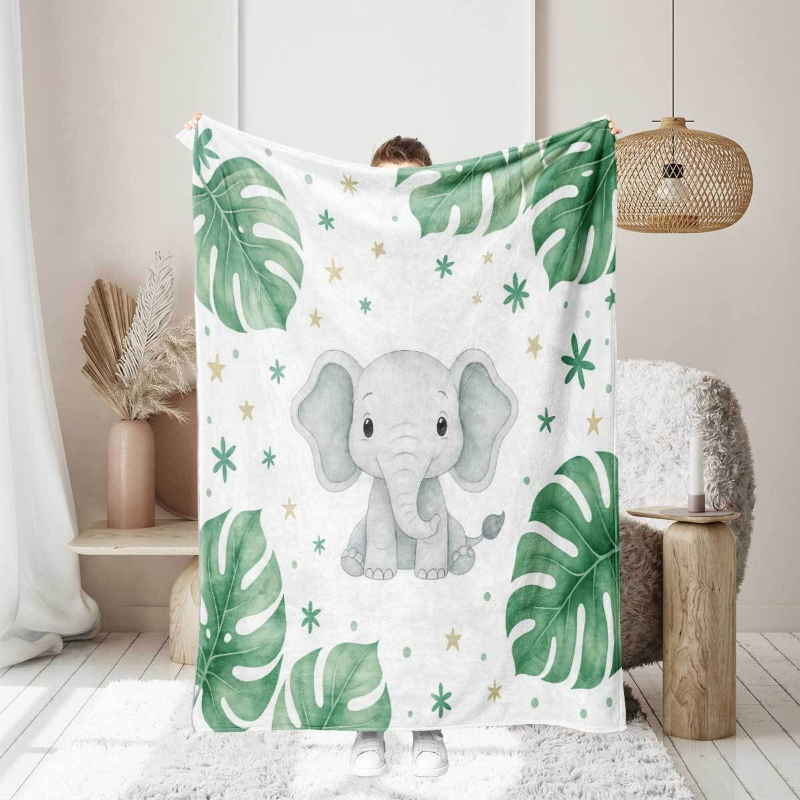 Kocyk z motywem słodkiego słon – Baby Nursery Elephant Theme recenzja i cena