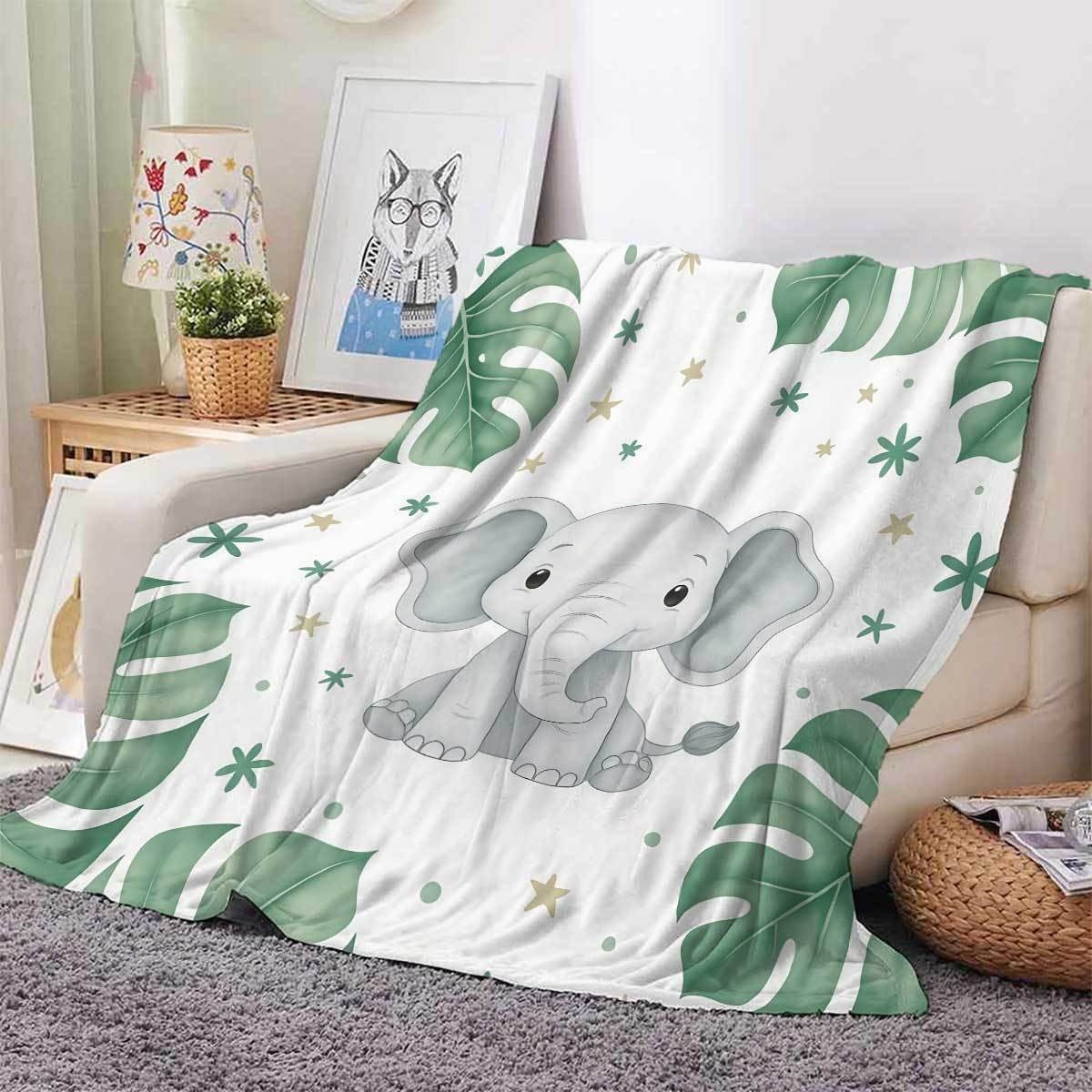 Kocyk z motywem słodkiego słon – Baby Nursery Elephant Theme recenzja i cena