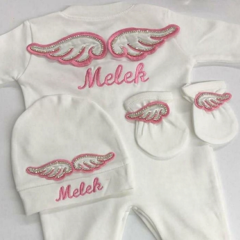 Lalki 3 szt. Haftowana nazwa N – Baby Nursery Outfits recenzja i cena