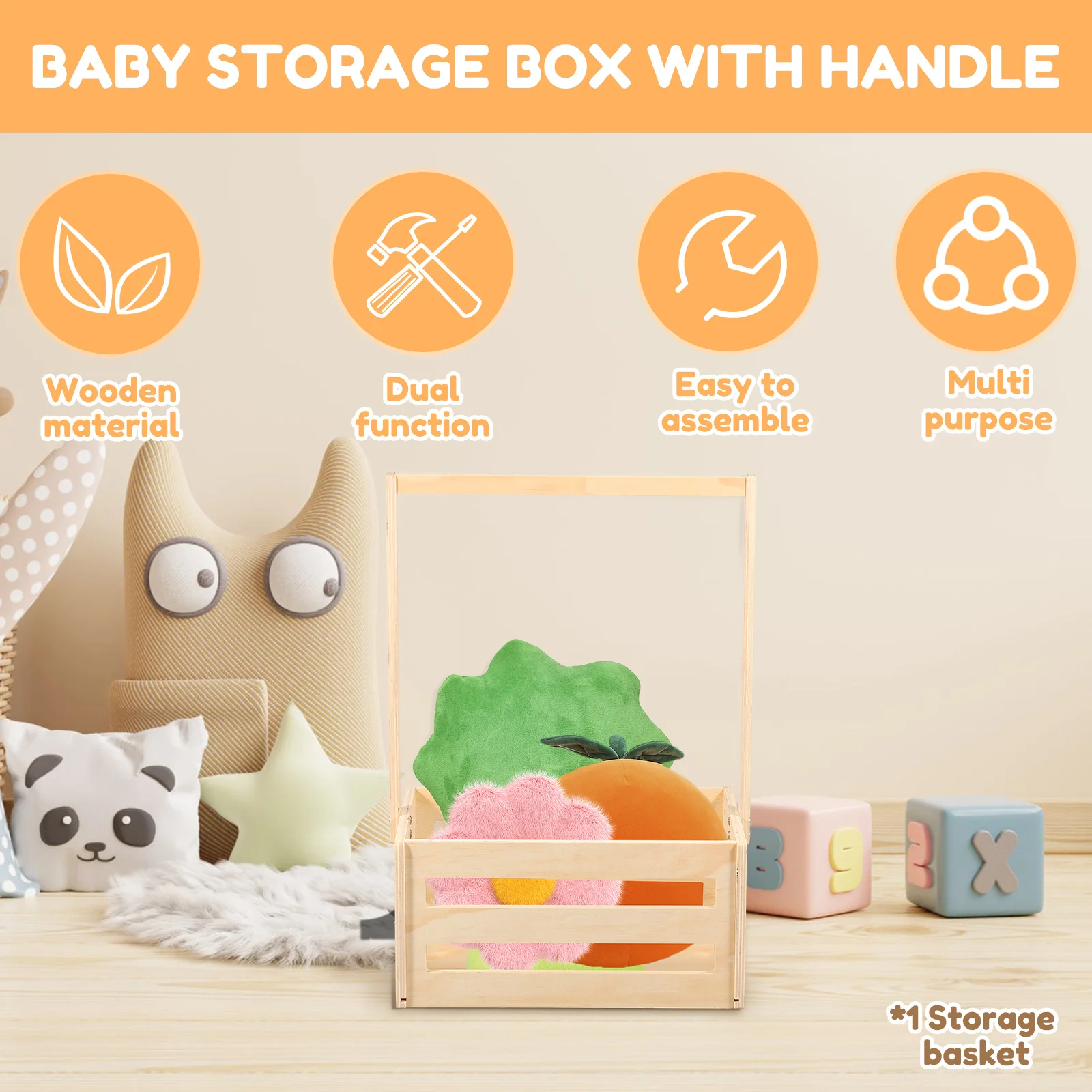 Drewniany kosz na baby shower, – Closet Organizer Baby recenzja i cena