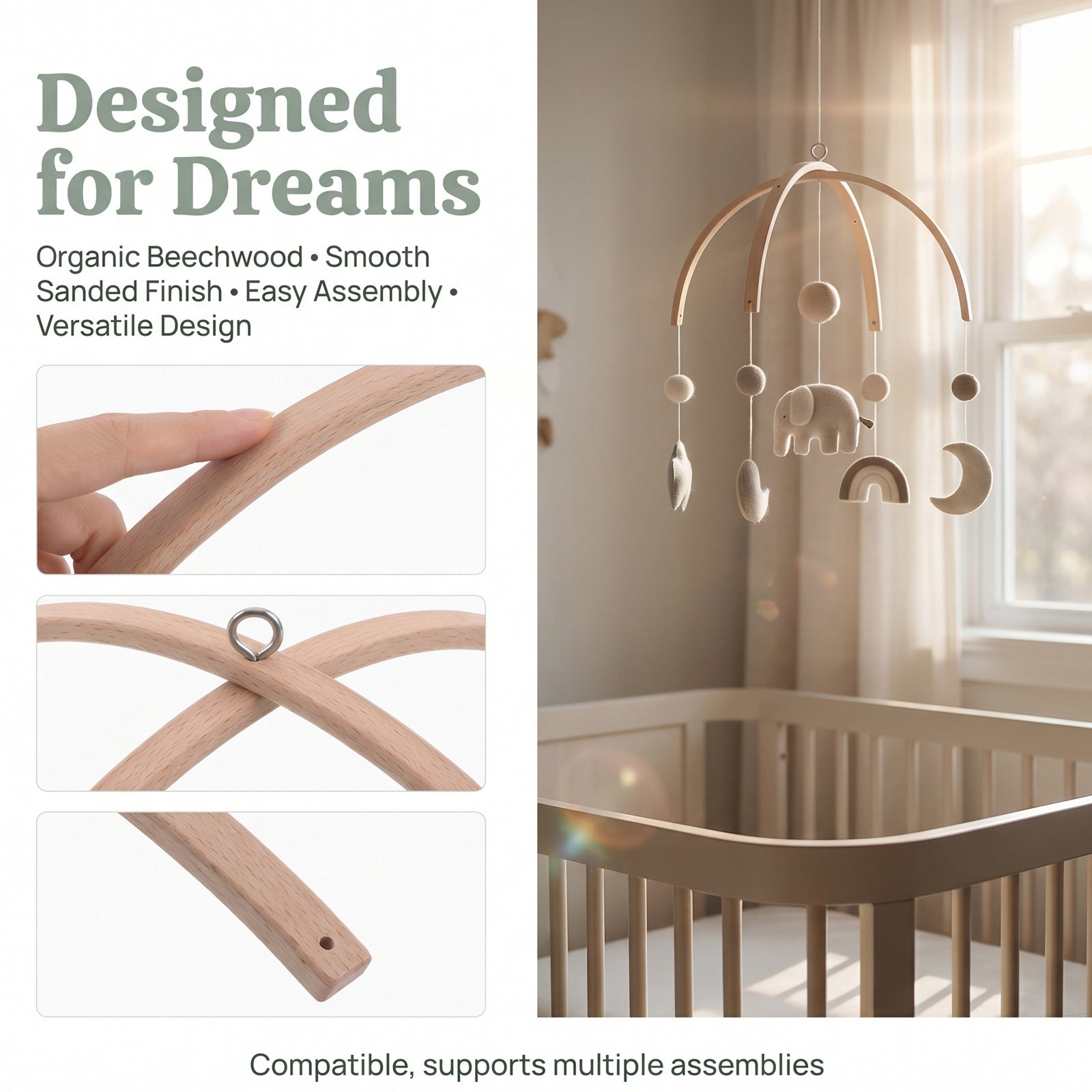 Bambusowa drewniana rama na dz – Baby Nursery Hangers recenzja i cena