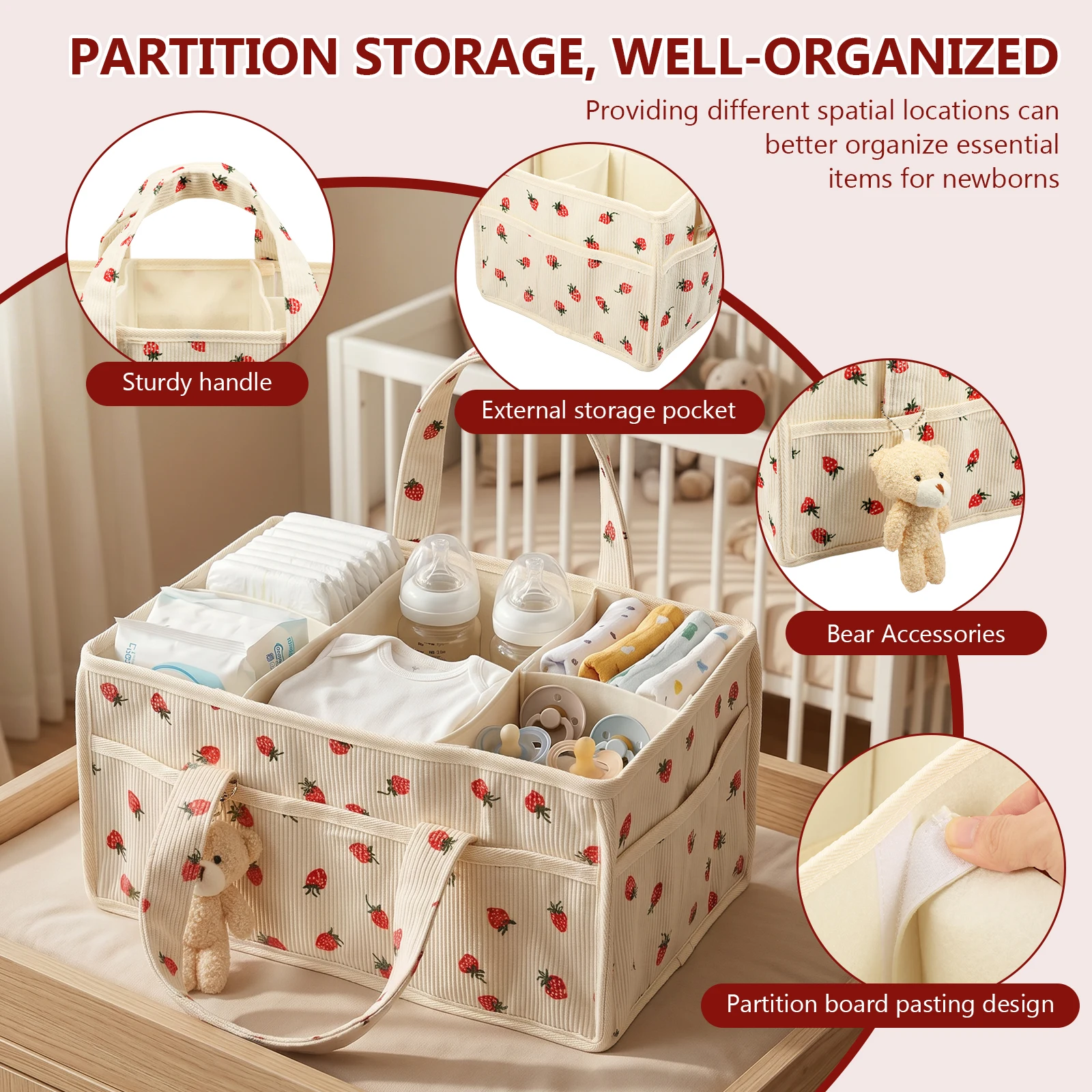 Organizer na pieluchy i chuste – Baby Nursery Handles recenzja i cena