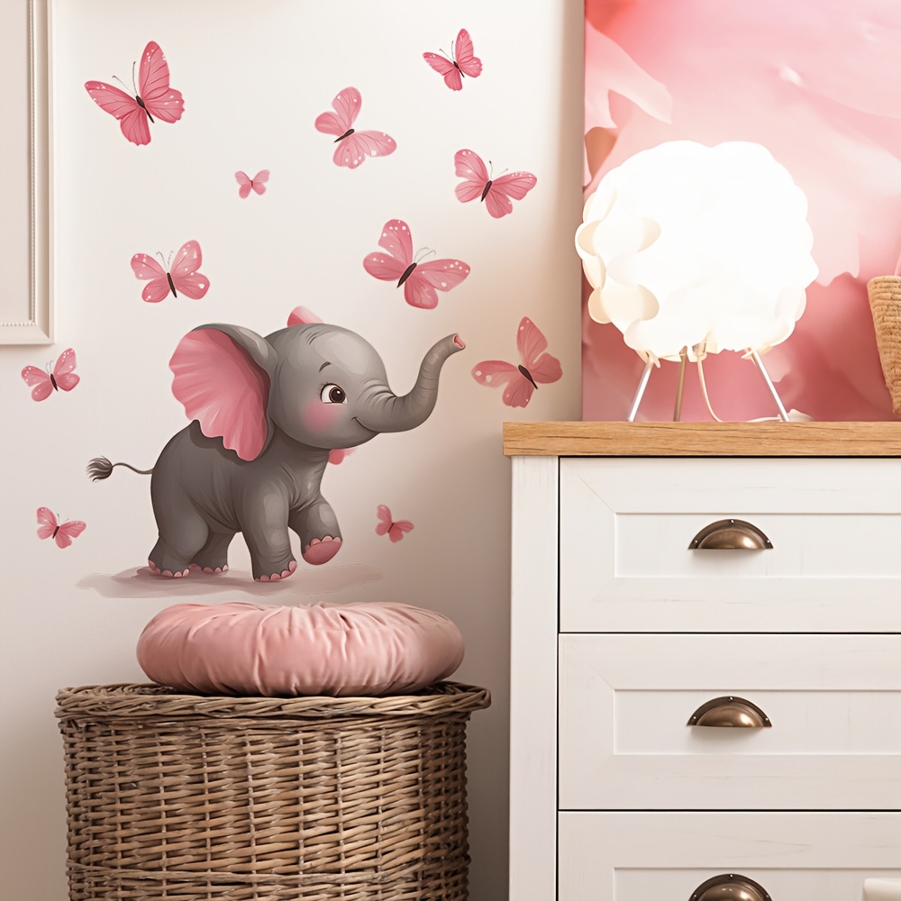 1 szt. Naklejka ścienna z moty – Baby Nursery Elephant Theme recenzja i cena