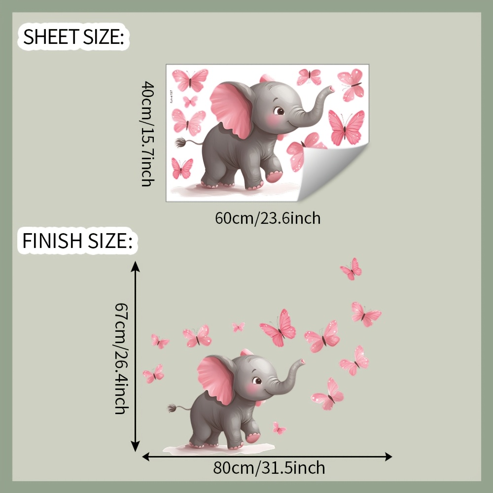 1 szt. Naklejka ścienna z moty – Baby Nursery Elephant Theme recenzja i cena