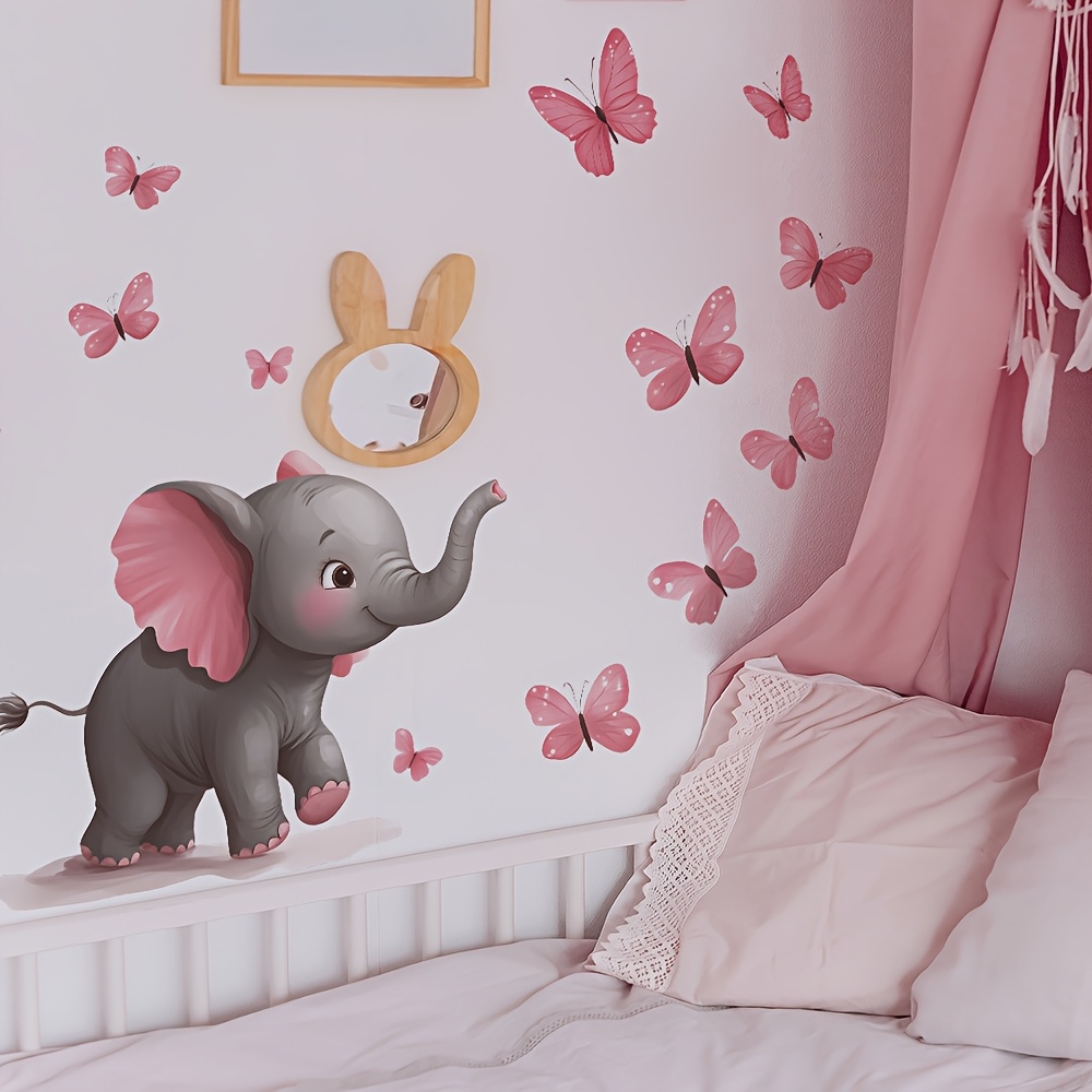 1 szt. Naklejka ścienna z moty – Baby Nursery Elephant Theme recenzja i cena