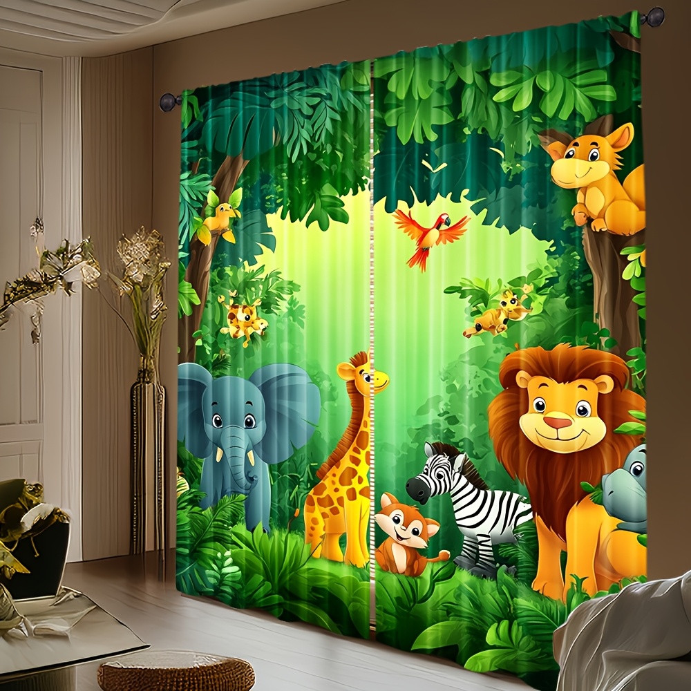 2 szt. Zasłony z motywem kresk – Baby Nursery Animal Prints recenzja i cena