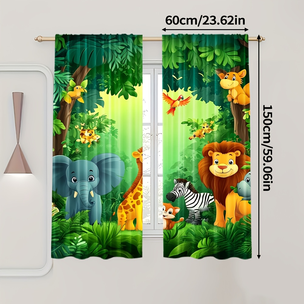 2 szt. Zasłony z motywem kresk – Baby Nursery Animal Prints recenzja i cena