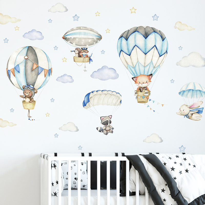 Cartoon Cute Animals Hot Air B – Baby Nursery Needs recenzja i cena