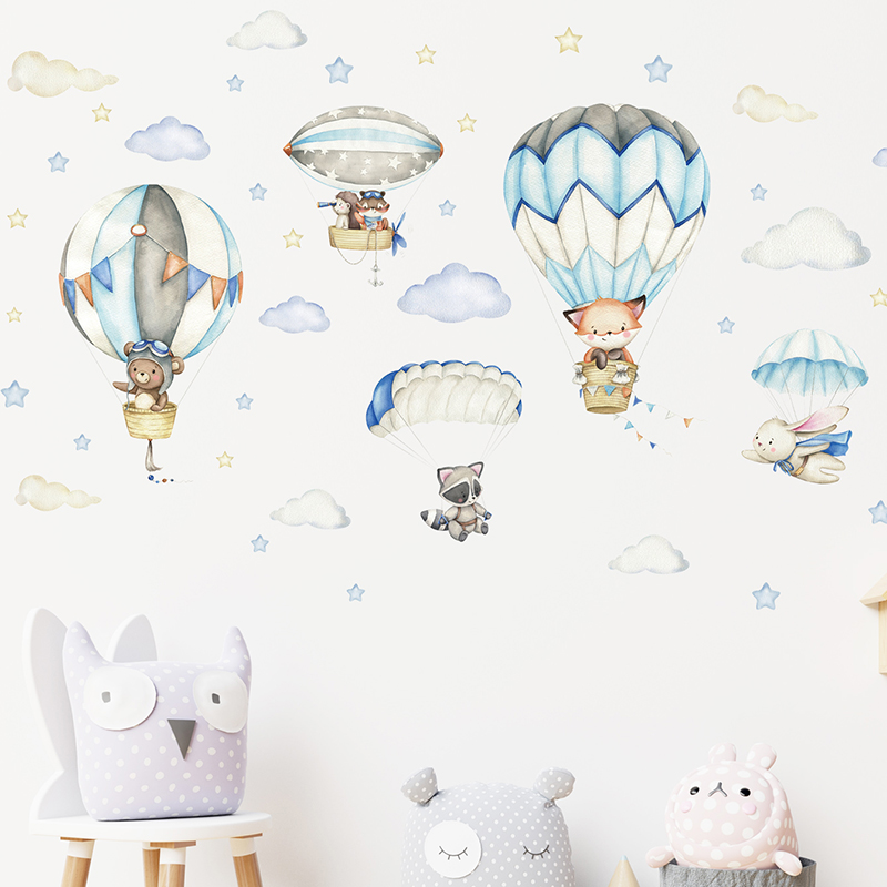 Cartoon Cute Animals Hot Air B – Baby Nursery Needs recenzja i cena