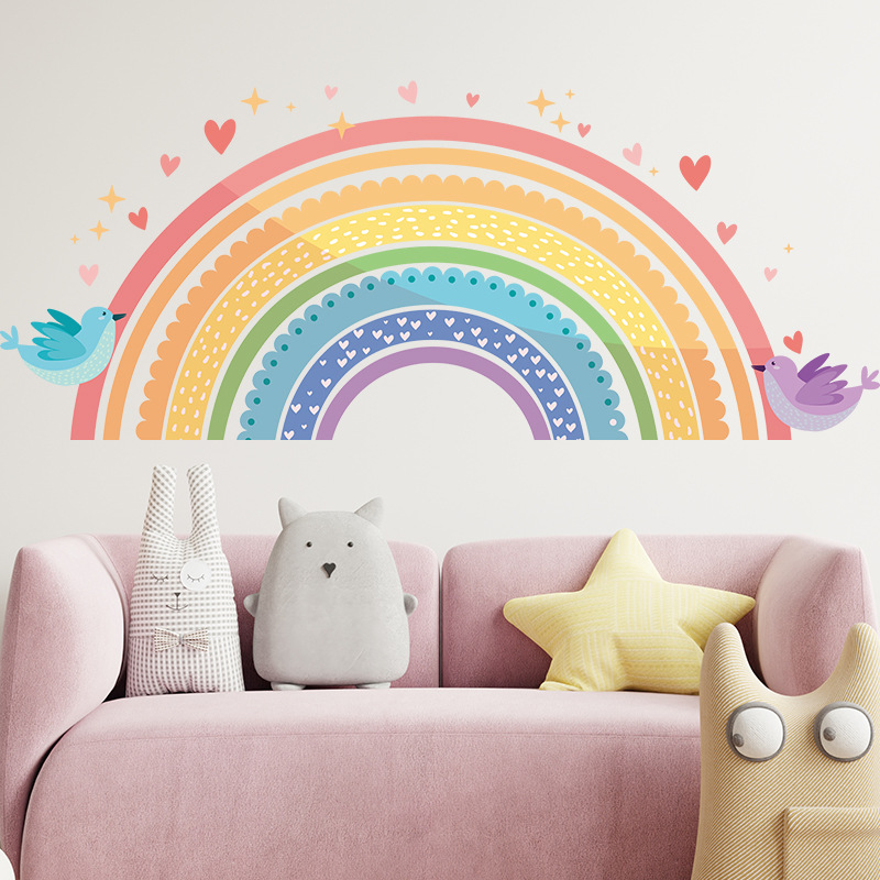 Kolorowe tęczowe naklejki ście – Baby Nursery Needs recenzja i cena