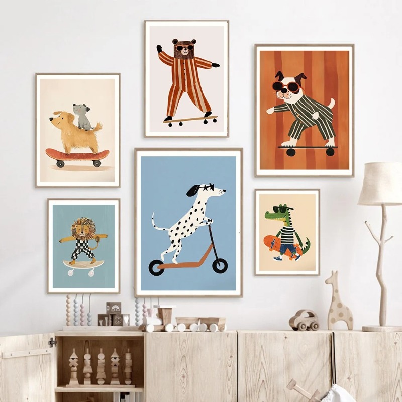 1 szt. bezramowy plakat z zaba – Baby Nursery Animal Prints recenzja i cena