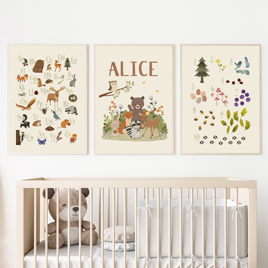 1 szt. bezramowy, uroczy króli – Baby Nursery Animal Prints recenzja i cena