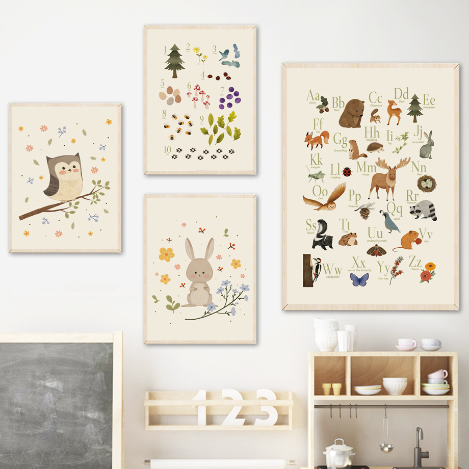 1 szt. bezramowy, uroczy króli – Baby Nursery Animal Prints recenzja i cena