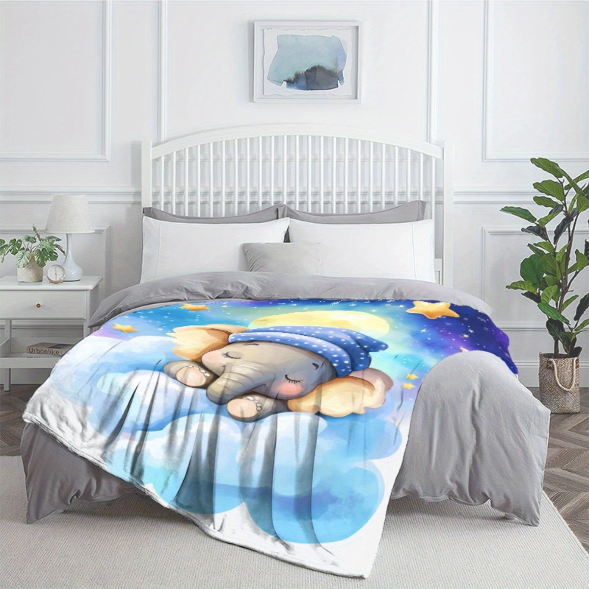 Kocyk polarowy dla dzieci z mo – Baby Nursery Elephant Theme recenzja i cena