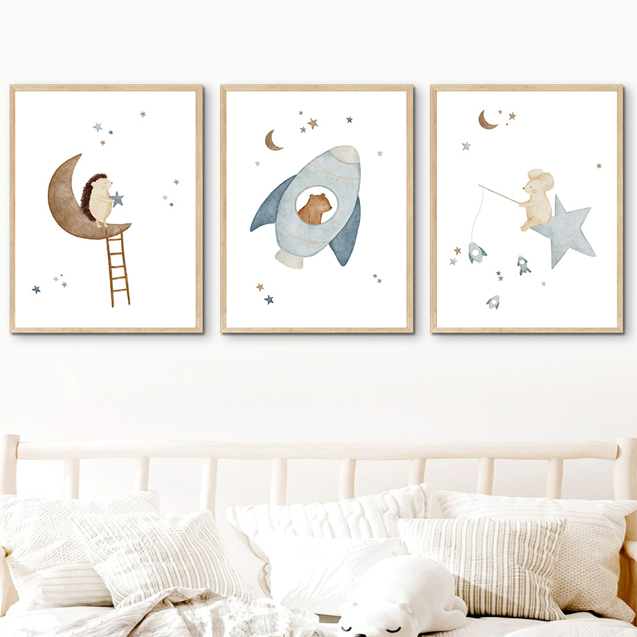 Zwierzęta kreskówkowe Mural ar – Baby Nursery Animal Prints recenzja i cena